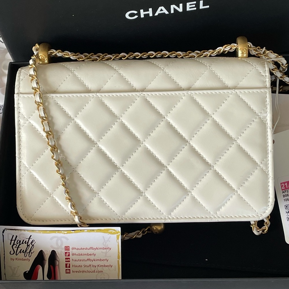 New Chanel Perfect Fit Adjustable Woc White Gold - Picture 2 of 11